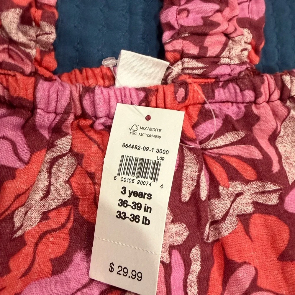 GAP toddler Floral Pink sleeveless top and bottom shorts set NWT size 3years
